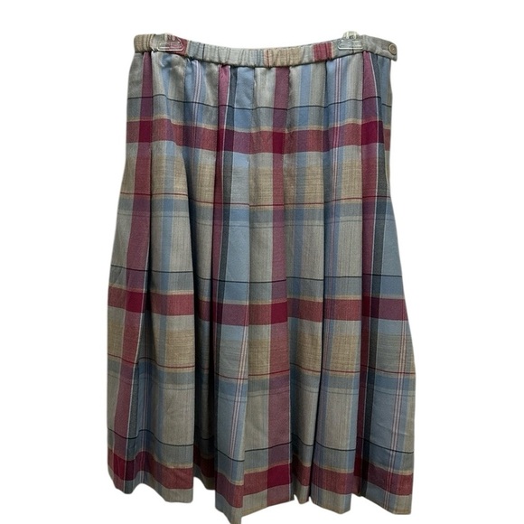 Vtg Pendleton Pleated Virgin Wool A-Line Skirt Size 18 Classic Academia - Picture 1 of 9